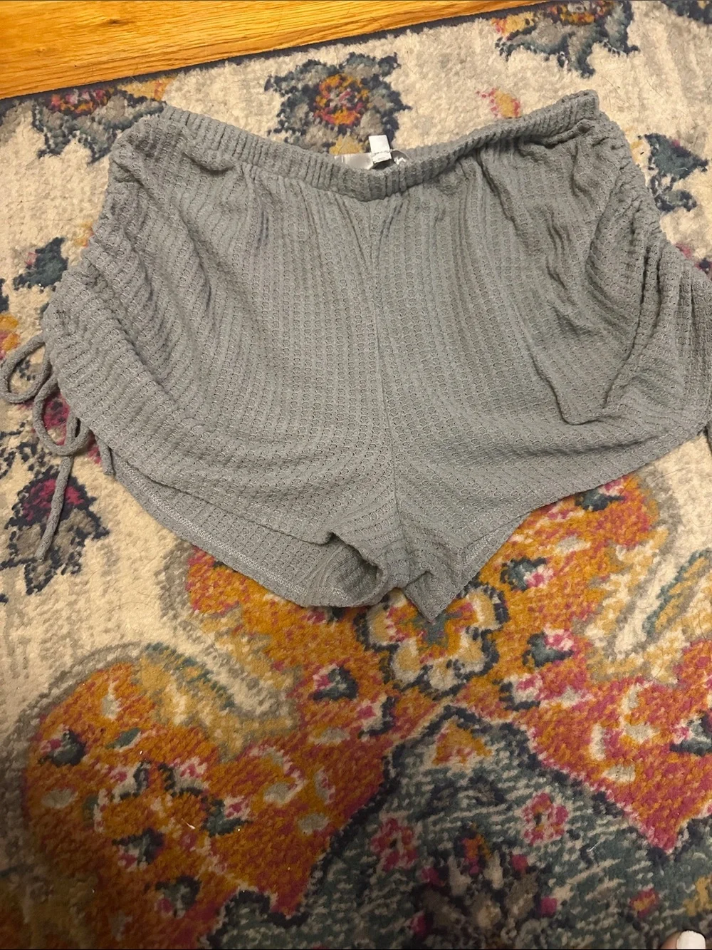 Women's Gaze Waffle-Knit Grey Lounge Shorts